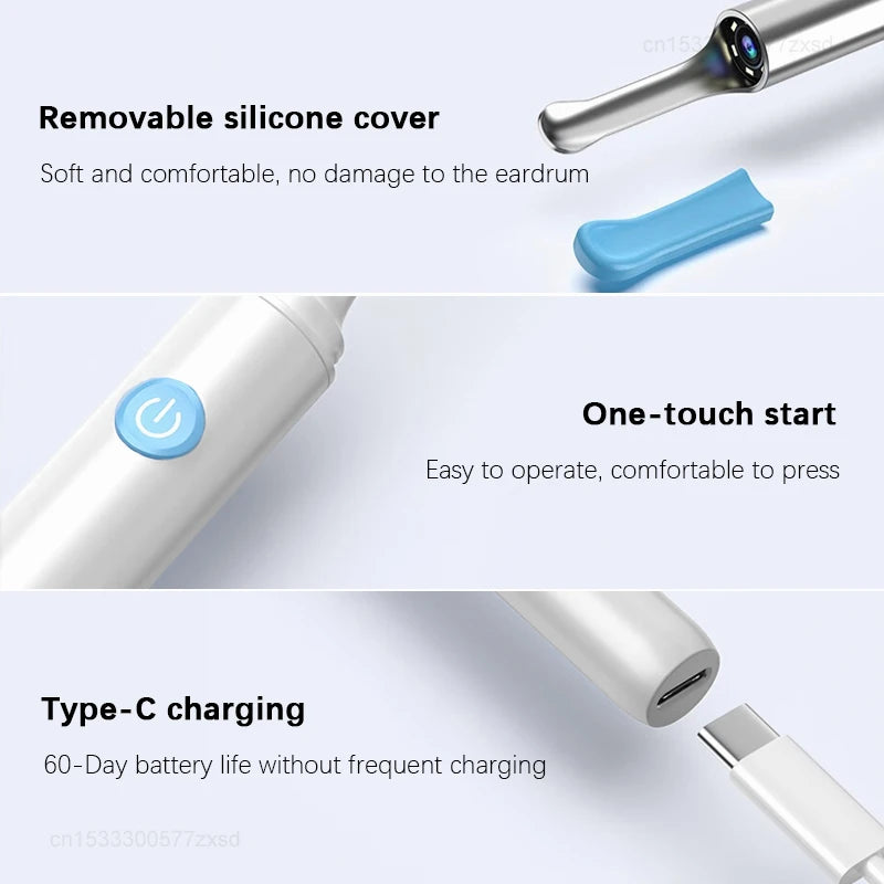 Xiaomi SUNUO Intelligent Visual Ear Digging Spoon Camera LED Light Otoscope Endoscope Wireless Ear Picker Ear Wax Remover Tools