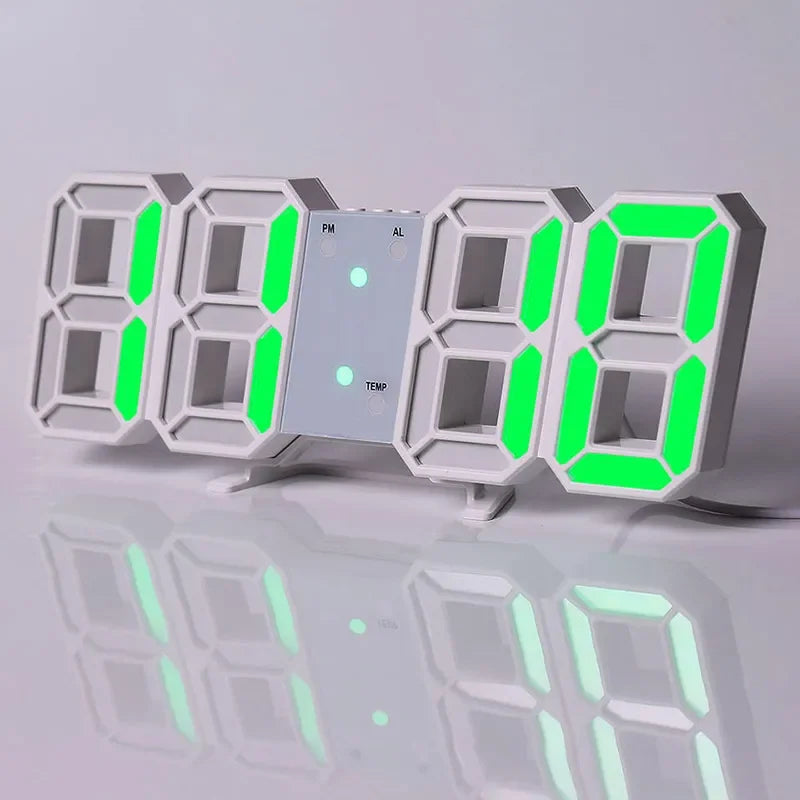 Purchase Products Clock 3D LED Digital Alarm Clock Wall Clock Time/date/temperature For Home/kitchen/office Clocks Decor Garden