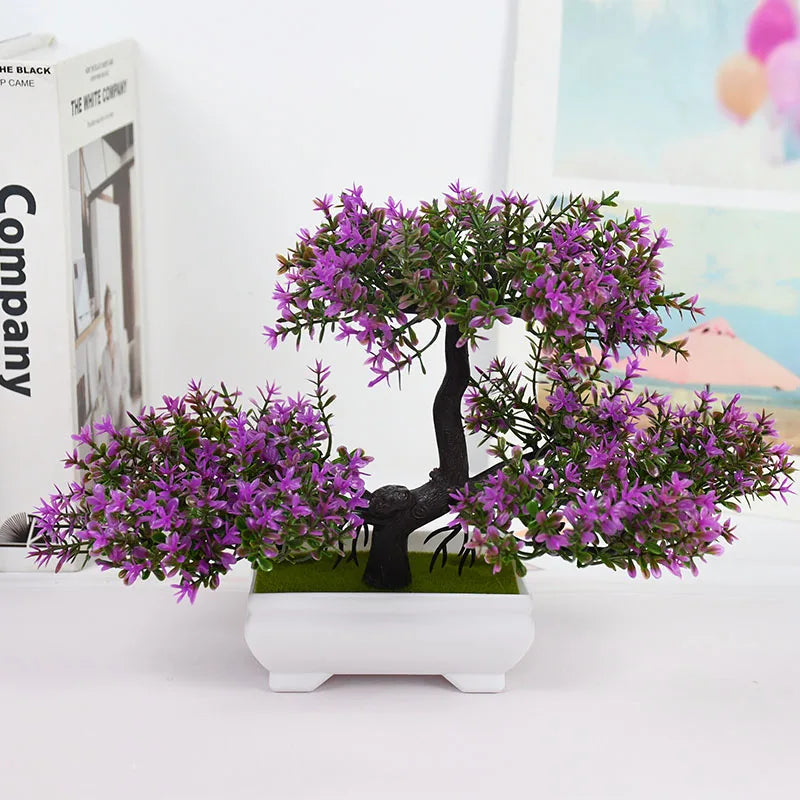 Artificial Plants Bonsai Small Tree Pot Fake Plant Flowers Potted Ornaments For Home Room Table Decoration Hotel Garden Decor