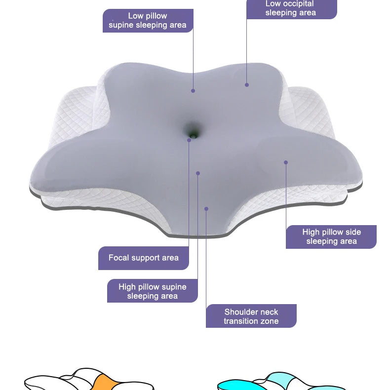 Memory Foam Pillows Butterfly Shaped Relaxing Cervical Slow Rebound Neck Pillow Pain Relief Sleeping Orthopedic Pillow Beding