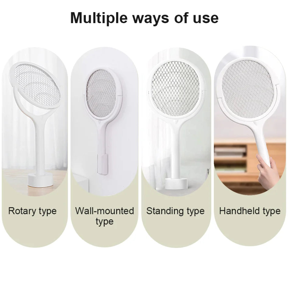 3500V 5in1 Mosquito Killer Lamp Multicunctional Angle Adjustable Bug Zapper Electric USB Rechargeable Mosquito Fly Bat Swatter