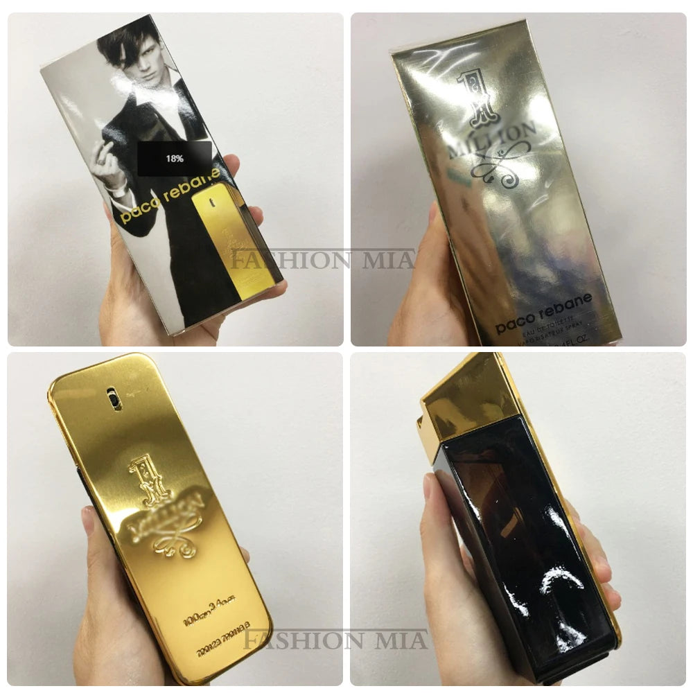 100ml(3.4oz) Million Gold Man Original Perfume Fragrance Pheromone Perfum Masculine Men Long-Lasting Body Spray Cologne Perfumes