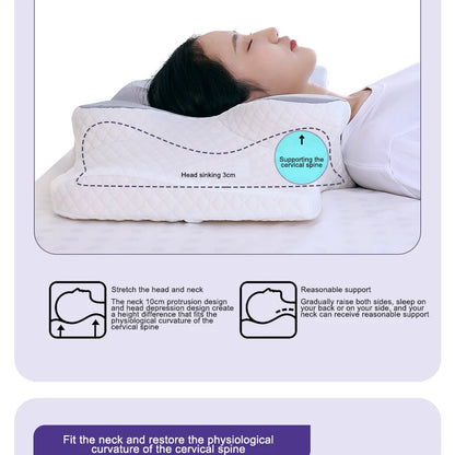 Memory Foam Pillows Butterfly Shaped Relaxing Cervical Slow Rebound Neck Pillow Pain Relief Sleeping Orthopedic Pillow Beding