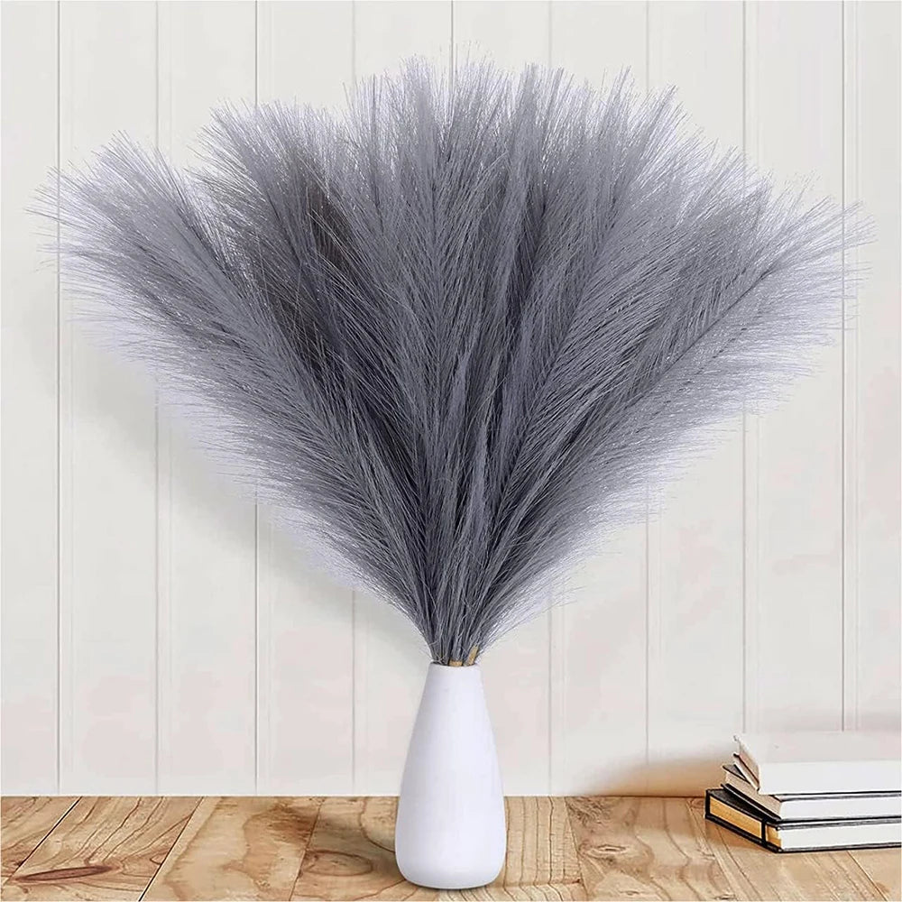 5/10/20PCS Fluffy Pampas Grass Boho Decor Artificial Flower Fake Plant Reed Simulated Party Wedding Home Decoration 42CM