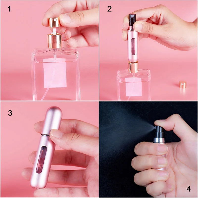 5ml/8ml Perfume Refill Bottle Rechargeable Perfume Dispenser Mini Refillable Spray Jar Pump Empty Cosmetic Atomizer for Travel