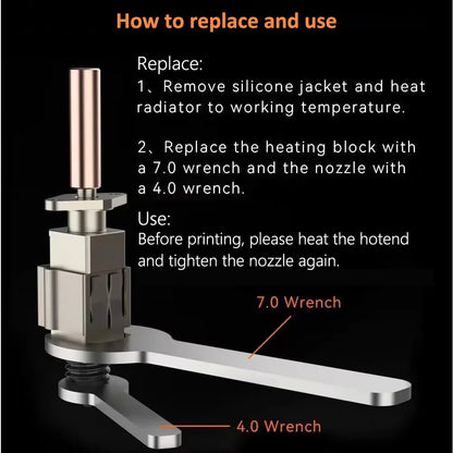 For Bambu Lab Hotend Upgrade 2.0 Version Cht nozzle bambulab Bi Metal Fit Bamboo Bambulabs X1 X1C P1P P1S hotend P1P Thermistor