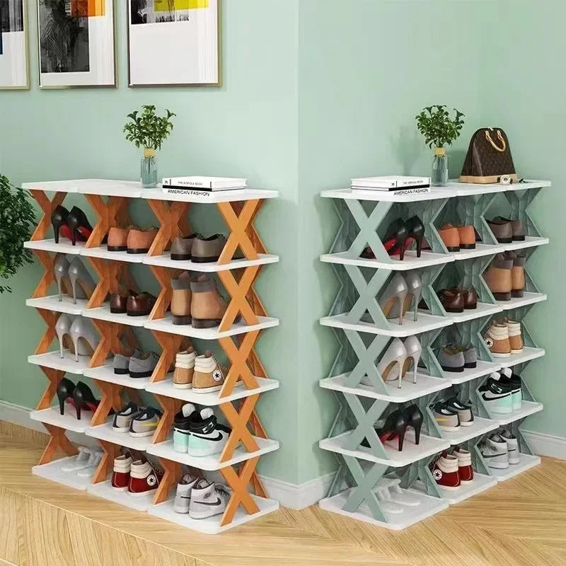 5 Tier New Simple Shoe Rack Multi-folding Space-saving DIY Home Organizer Multifunctional Economic Storage Shoe Rack