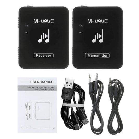 M-VAVE SWS10 2.4GHz Wireless Earphone Monitor Transmission System USB Rechargeable Transmitter & Receiver Support Mono/Stereo