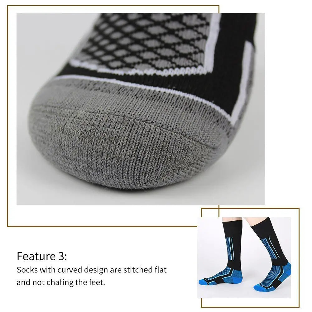 1 Pair Winter Warm Thickening Ski Stockings Hiking Socks For Women Men Children Anti-Cold Skiing Outdoor High Sports Stockings