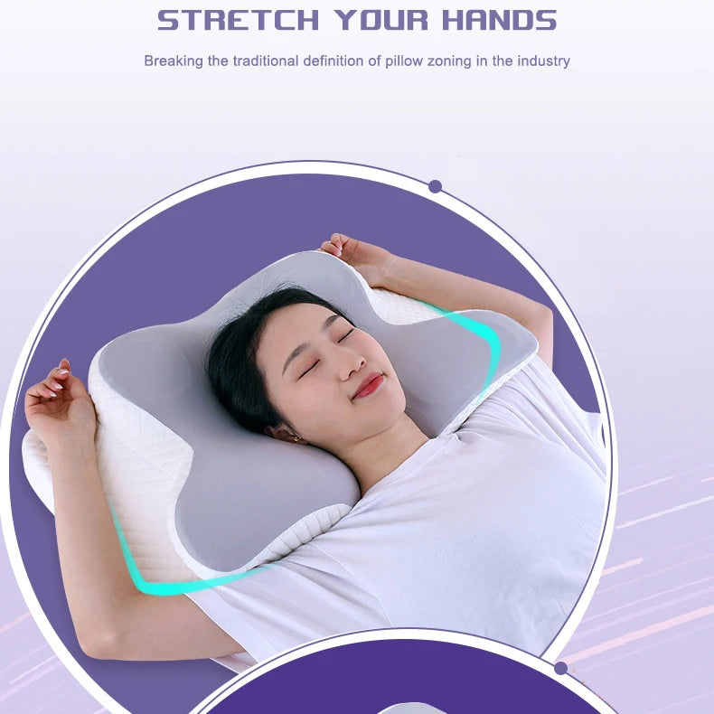 Memory Foam Pillows Butterfly Shaped Relaxing Cervical Slow Rebound Neck Pillow Pain Relief Sleeping Orthopedic Pillow Beding