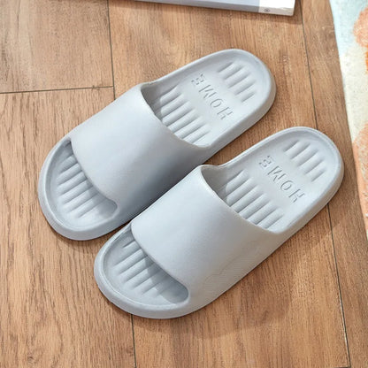 Soft Slippers Couples Home Outdoor Slipper Summer Women Bedroom Thick Bottom Shoes Beach Sandals Men Flip Flops Shower Shoes