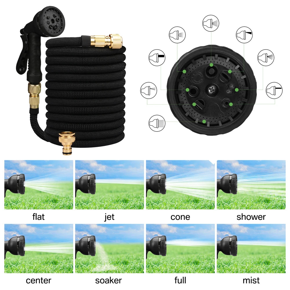 Garden Water Hose Expandable Double Metal Connector High Pressure Pvc Reel Magic Water Pipes for Garden Farm Irrigation Car Wash