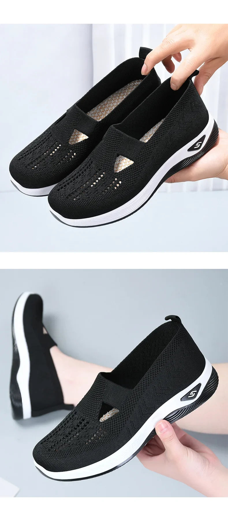 2023 Summer New Comfort Casual Women's Shoes Fashion Soft Sole Breathable Hollow Out Flat Shoes for Women Zapatos De Mujer