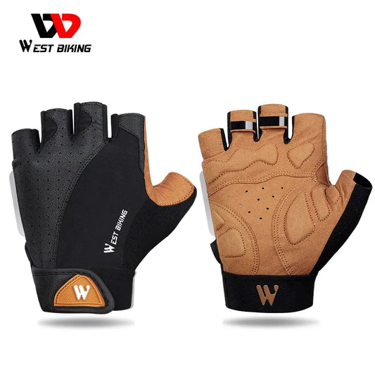 WEST BIKING Sports Cycling Gloves Half Finger Men Women MTB Bike Gloves Running Fitness Gym Riding Motorcycle Bicycle Gloves