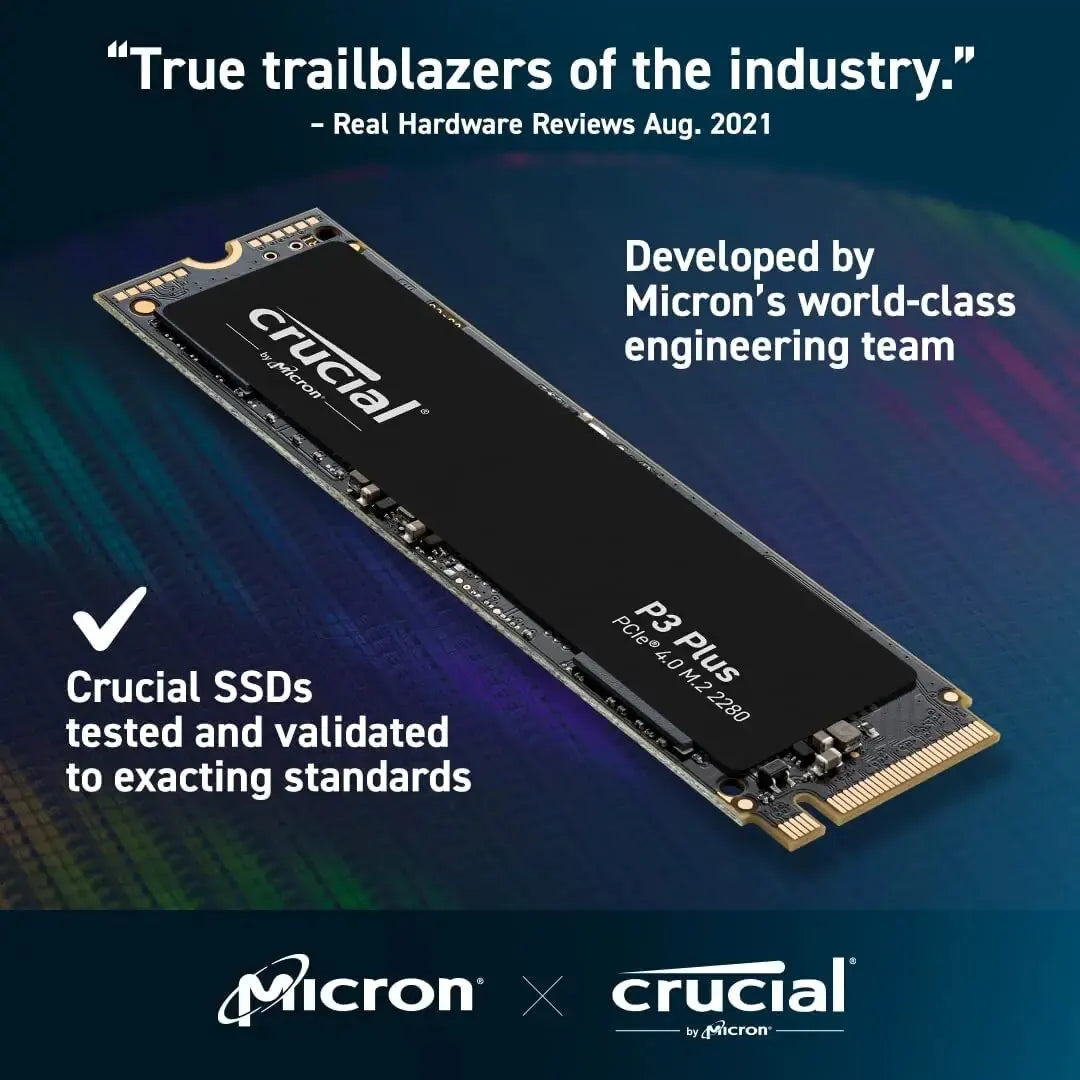 Crucial P3 Plus 2TB 1TB 500GB PCIe Gen4 3D NAND NVMe M.2 SSD, up to 5000MB/s