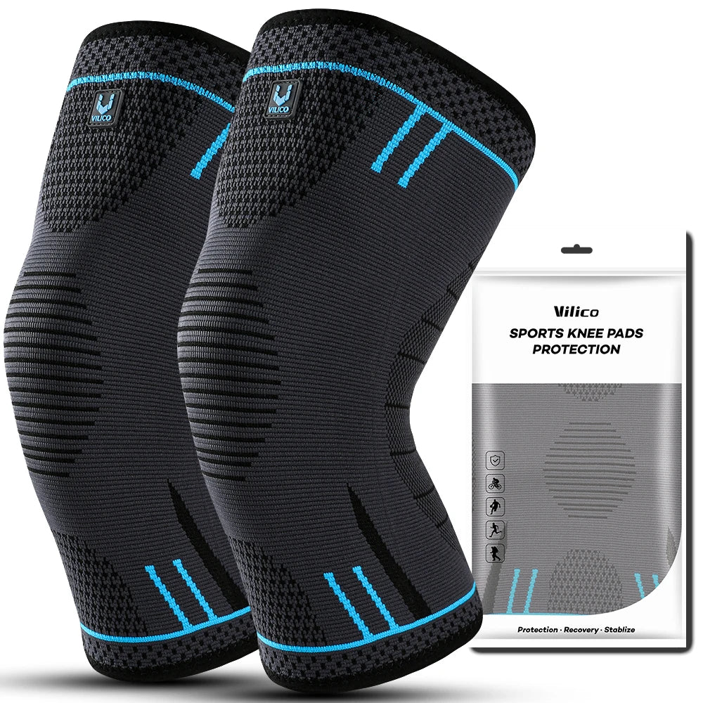 1 Pcs Compression Knee Support Sleeve Elastic Breathable Knee Pads Brace Springs Gym Sports Protector Basketball Volleyball Run