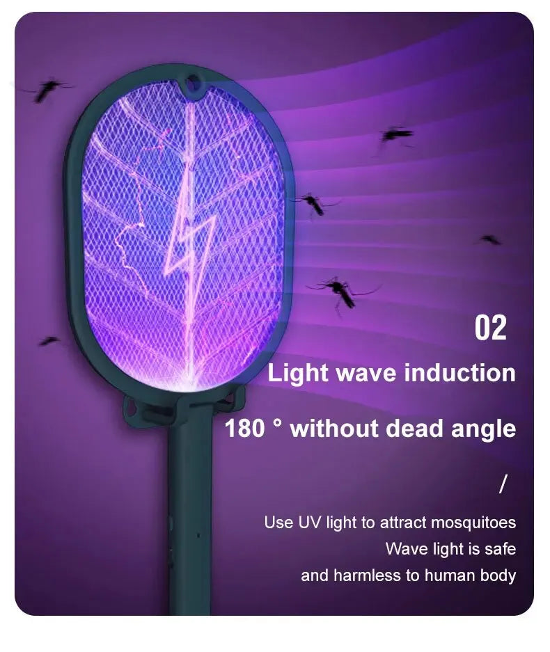 1pc Electric Mosquito Killer Swatter USB Rechargeable Electric Household Safety Mosquito Killer Anti Mosquito Trap