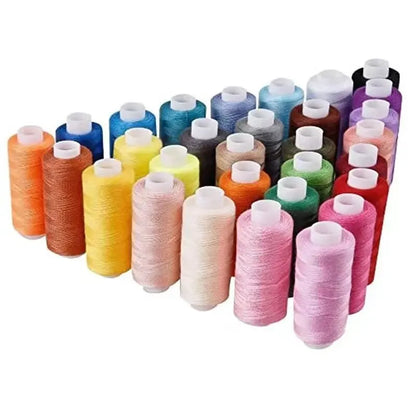 24 Color Sewing Thread 100 Polyester Yarn Sewing Thread Roll Machine Hand Embroidery 200 Yard Each Spool For Home Sewing Kit