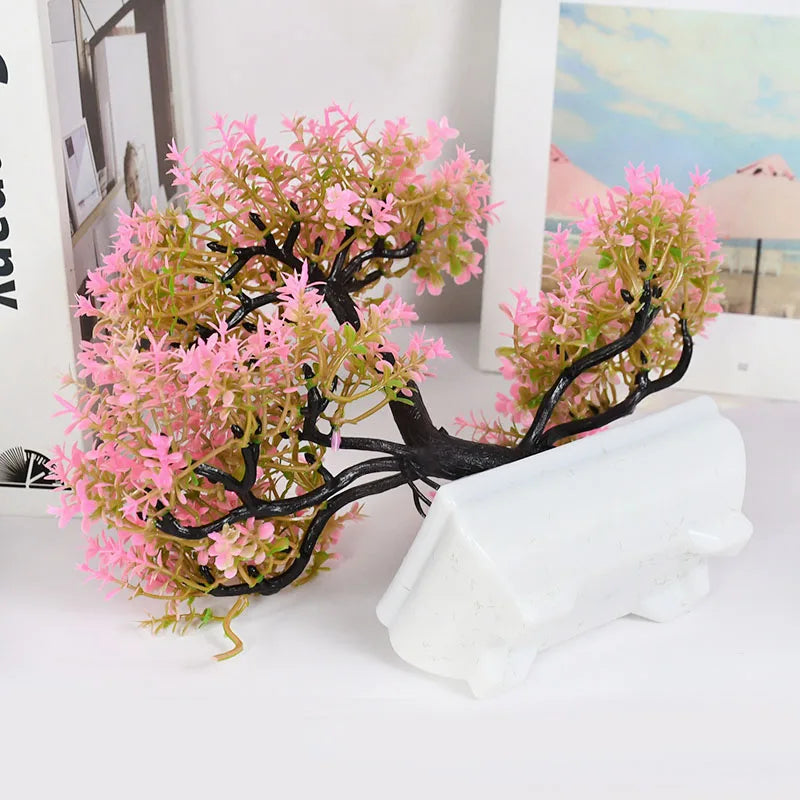 Artificial Plants Bonsai Small Tree Pot Fake Plant Flowers Potted Ornaments For Home Room Table Decoration Hotel Garden Decor