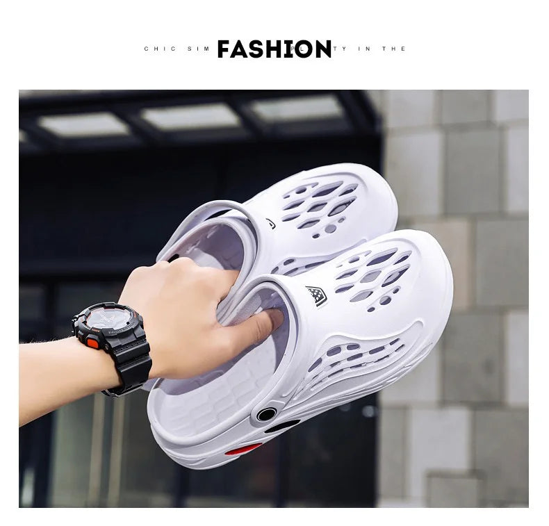 Summer Men Sandals Light EVA Men's Casual Shoes Hole Shoes Clogs Lovers Home Garden Outdoor Male Beach Flat Slippers Big Size 49