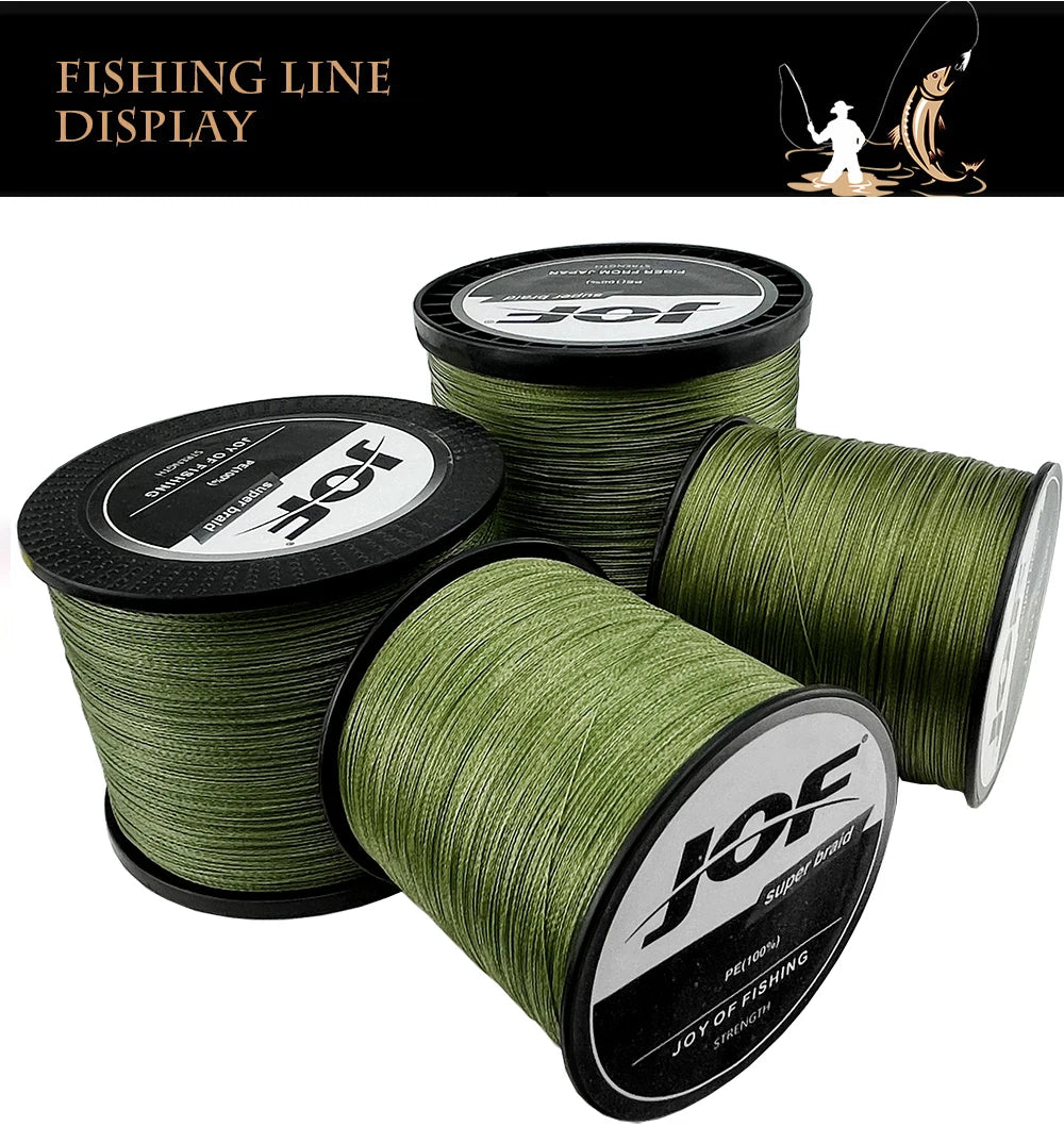 JOF 4 Strands Braided Fishing Line Multifilament 300M 500M 1000M Carp Fishing Japanese Braided Wire Fishing Accessories Pe Line