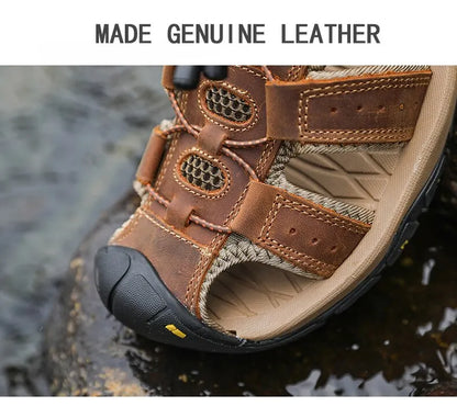 Genuine Leather Men Sandals Summer Men's Shoes Outdoor Water Shoes Leather Sandals For Men