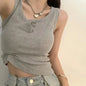 Tank Top for Women Ribbed Button Down Sleeveless Blouse Solid Color Casual Women's Teens Trendy Basic Summer Dresses