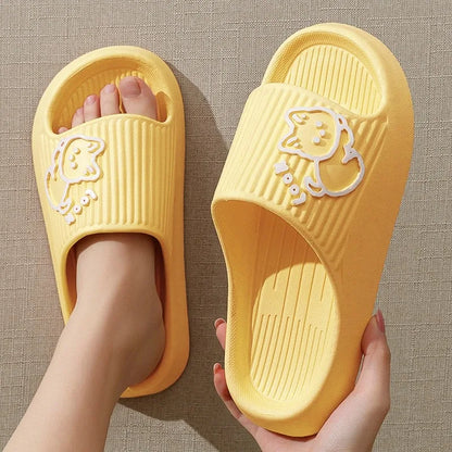 Summer Slippers Bathroom Platform Non-Slip Home Bear Cartoon Flip Flops Beach Women Slipper Sandals Slides Indoor Outdoor 2023