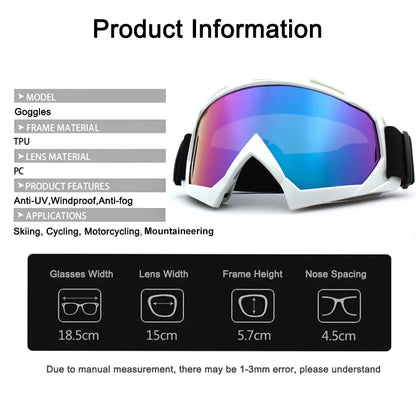 Skiing Goggles Windproof Cycling Motorcycle Goggles Winter Anti-Fog Snowboard Ski Glasses Ski Mask Tactical Goggle Sunglasses