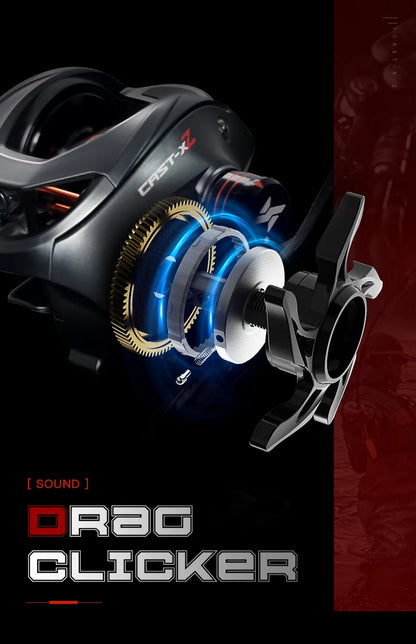 SEASIR Cast X2 Baitcasting Reel 7.3:1 Hybrid Ceramic Bearing Carbon Fiber Washer Dual Bearing System N52 Brake Fishing Reels