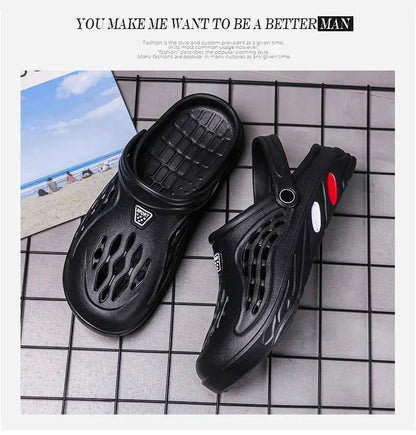 Summer Men Sandals Light EVA Men's Casual Shoes Hole Shoes Clogs Lovers Home Garden Outdoor Male Beach Flat Slippers Big Size 49