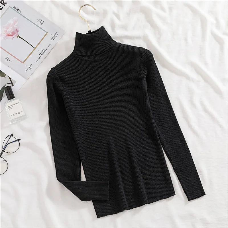 Heliar Women Fall Turtleneck Sweater Knitted Soft Pullovers Cashmere Jumpers Basic Soft Sweaters For Women 2024 Autumn Winter