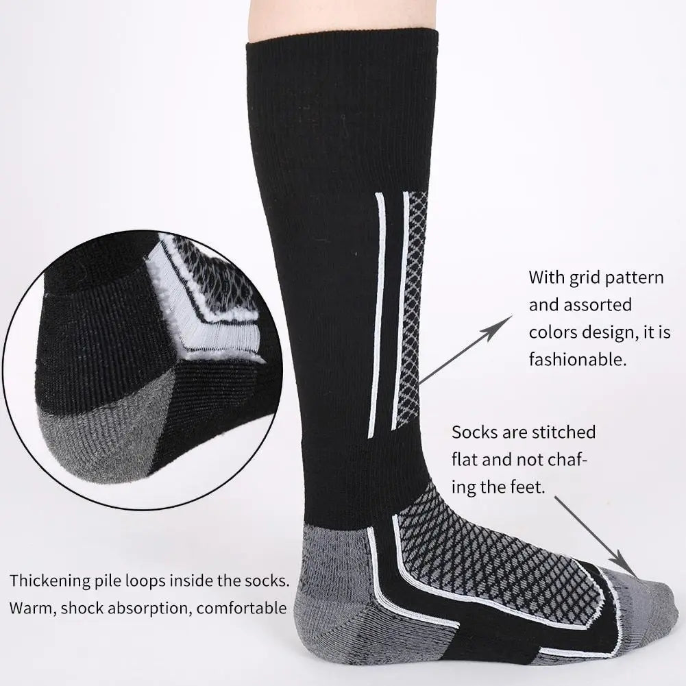 1 Pair Winter Warm Thickening Ski Stockings Hiking Socks For Women Men Children Anti-Cold Skiing Outdoor High Sports Stockings