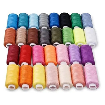 24 Color Sewing Thread 100 Polyester Yarn Sewing Thread Roll Machine Hand Embroidery 200 Yard Each Spool For Home Sewing Kit