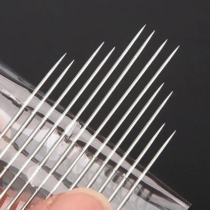 30pcs Blind Sewing Needle Elderly Stainless Steel Quick Automatic Self-Threading Needle Stitching Pins DIY Punch Needle Threader