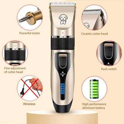 Dog Clipper Dog Hair Clippers Grooming (Pet/Cat/Dog/Rabbit) Haircut Trimmer Shaver Set Pets Cordless Rechargeable Professional