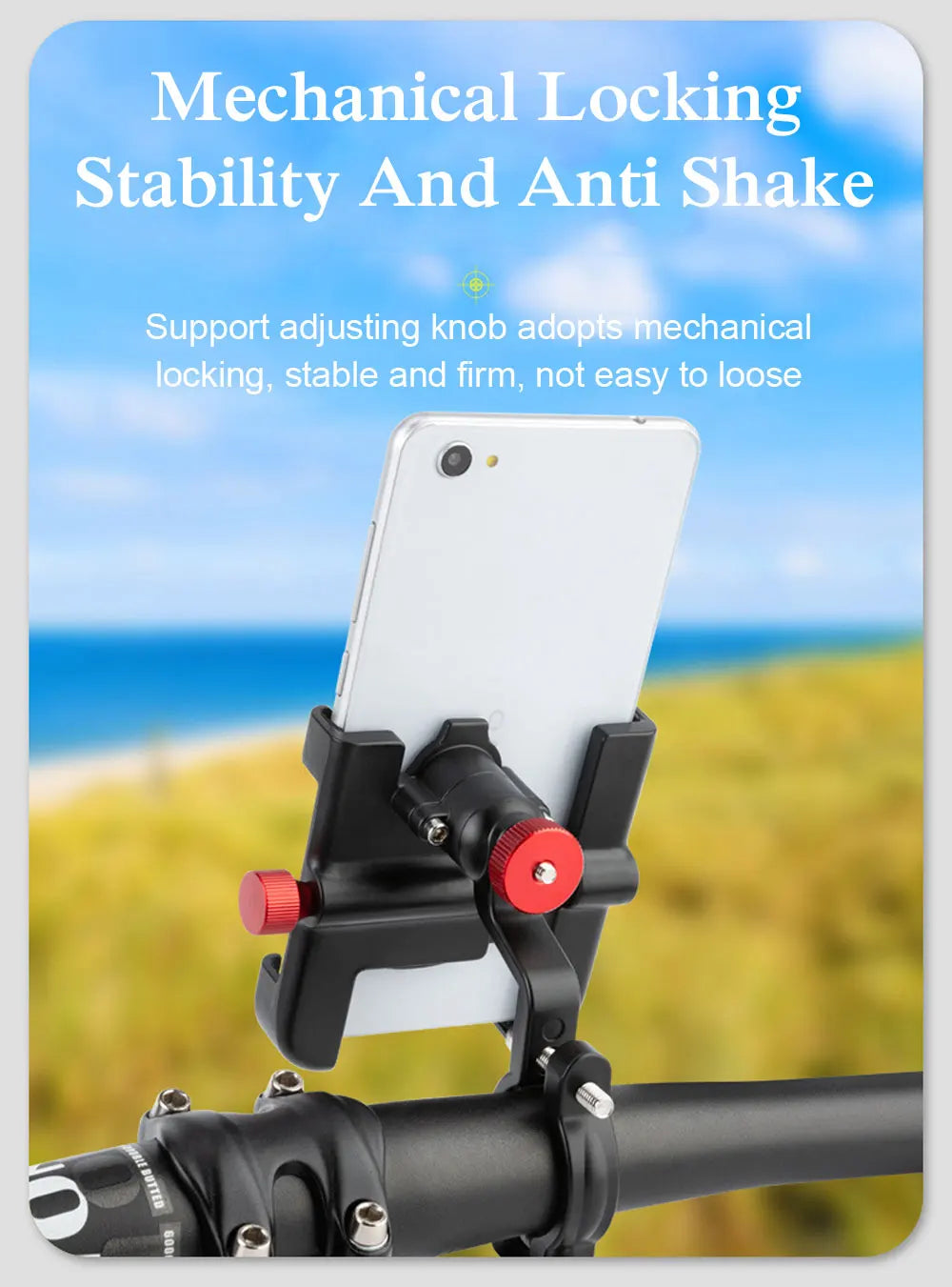 NEWBOLER MTB Phone Mount Stand Bicycle Holder 360° Rotatable Aluminum Adjustable Bike Phone Holder Non-slip Cycling Bracke