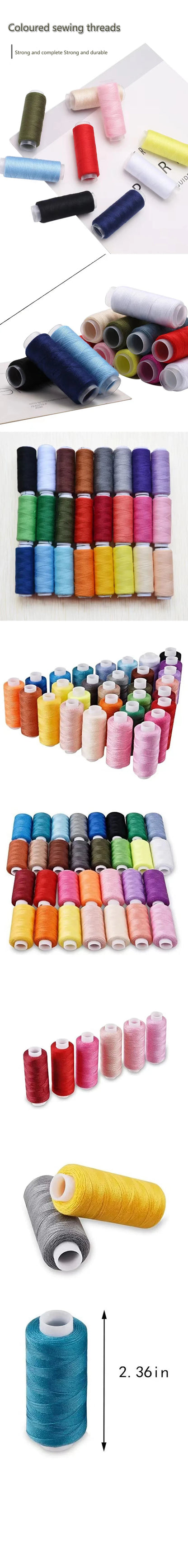 24 Color Sewing Thread 100 Polyester Yarn Sewing Thread Roll Machine Hand Embroidery 200 Yard Each Spool For Home Sewing Kit