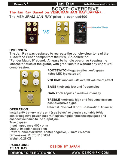 Demonfx High quality Guitar Effect Pedal Wah Distortion Overdrive Delay Reverb Compressor Booster Pedal