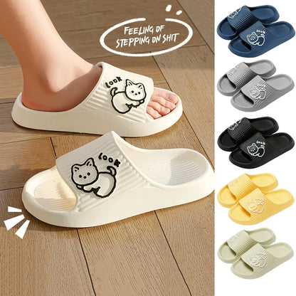 Summer Slippers Bathroom Platform Non-Slip Home Bear Cartoon Flip Flops Beach Women Slipper Sandals Slides Indoor Outdoor 2023