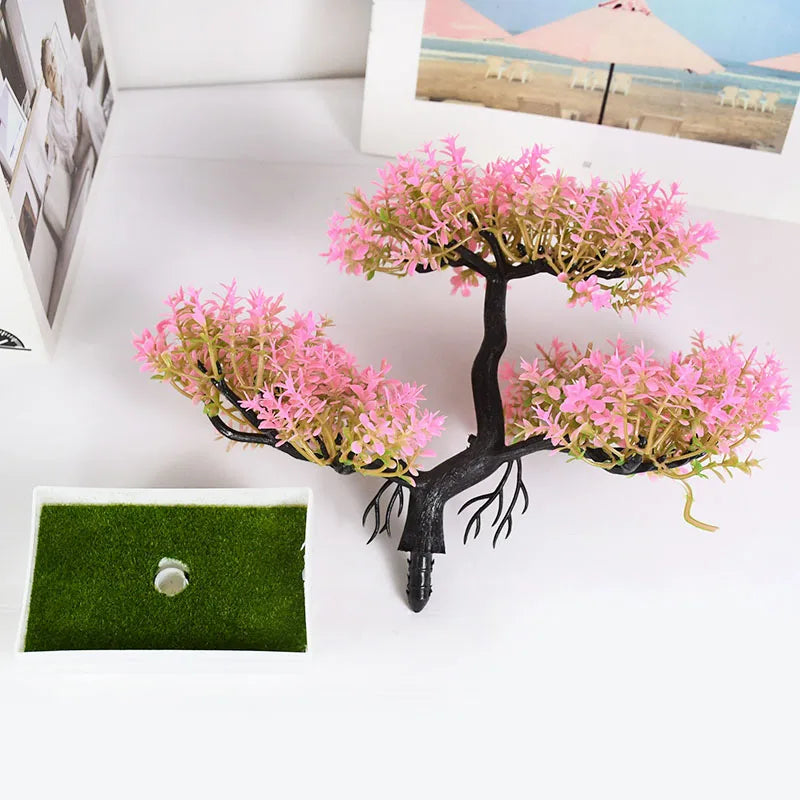 Artificial Plants Bonsai Small Tree Pot Fake Plant Flowers Potted Ornaments For Home Room Table Decoration Hotel Garden Decor