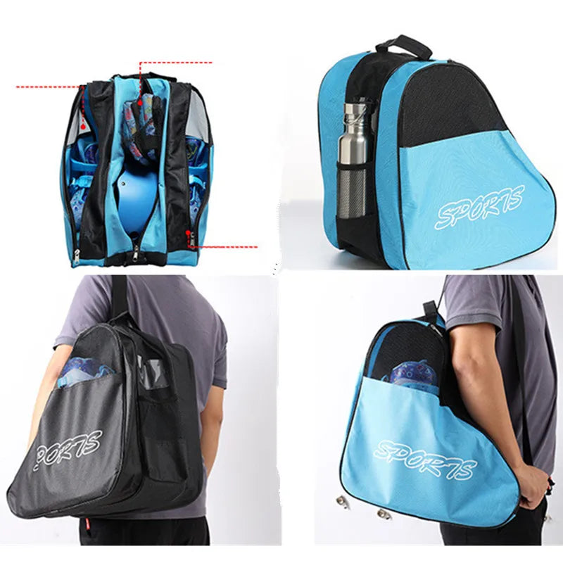 Portable Roller Skates Bag Ice Skating Bag Large Capacity Breathable Kids Inline Skates Bag Skates Storage Bag Skating Shoes Bag