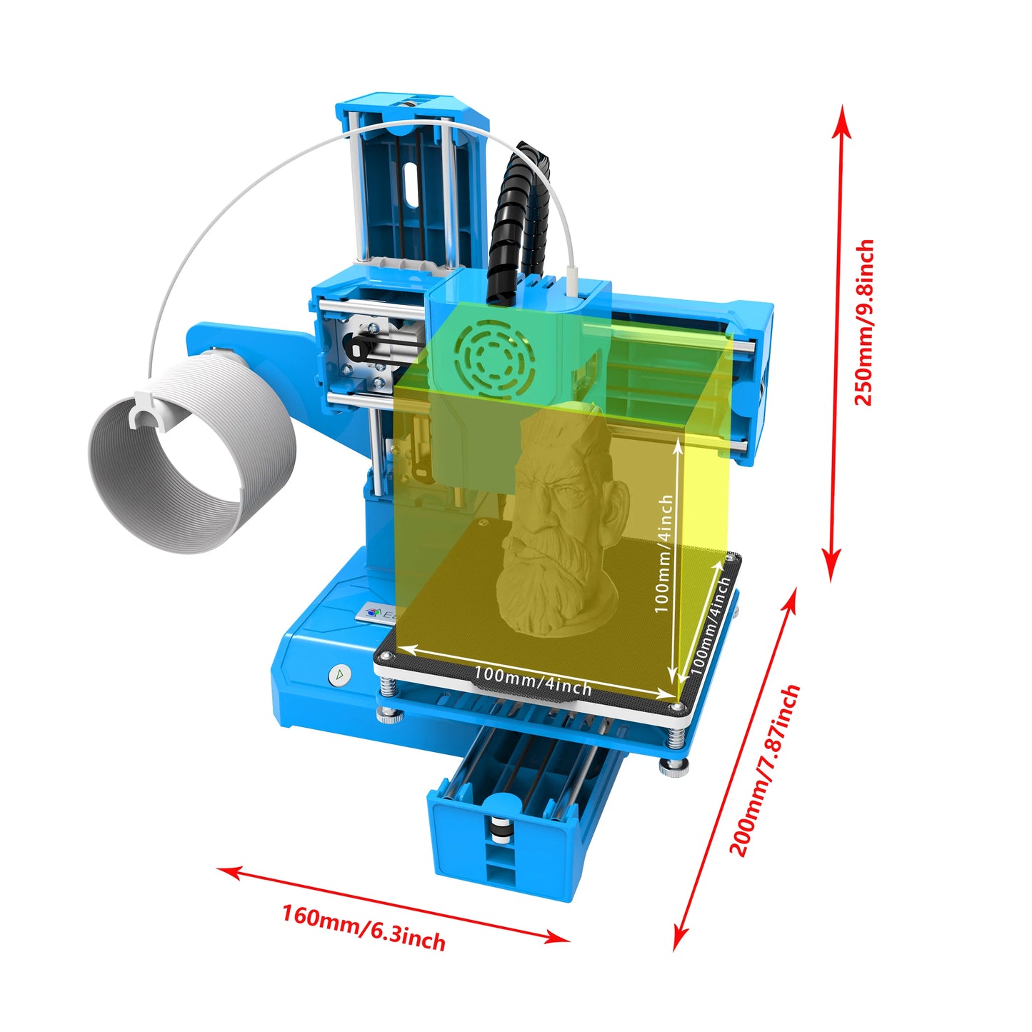 EasyThreed K9 Mini 3D Printer Easy to Use Entry Level  Gift 3D Printer FDM TPU PLA Filament 1.75mm Black