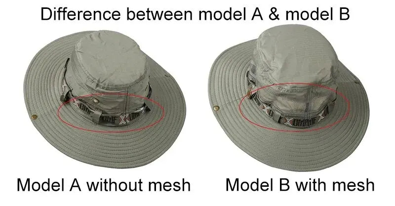 Summer Men Bucket Hat Outdoor UV Protection Wide Brim Panama Safari Hunting Hiking Hat Mesh Fisherman Hat Beach Sunscreen Cap