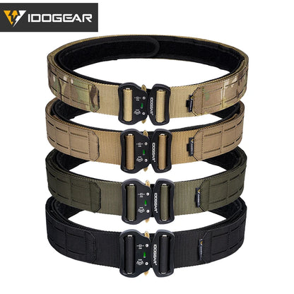 IDOGEAR 2 Inch Tactical Belt Quick Release Metal Buckle  MOLLE Laser Mens Belts Camo 3415