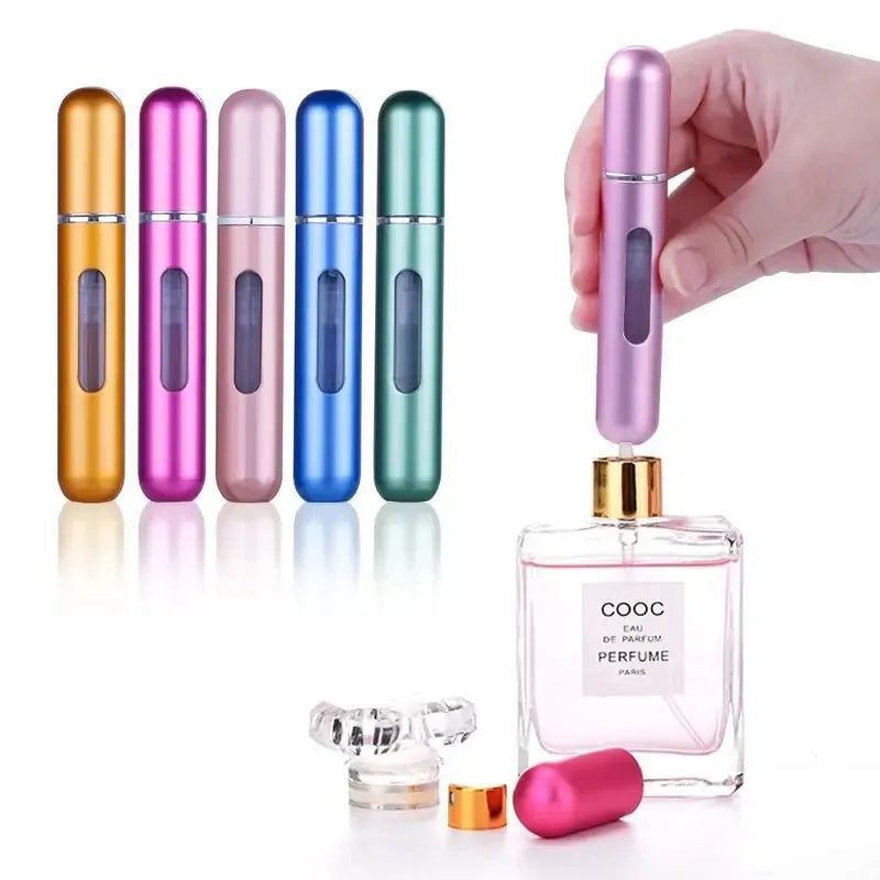 Portable Travel 5ml Bottom Charge Perfume Refillable Bottle Liquid Container For Cosmetics Spray Bottling Dispenser Press Head