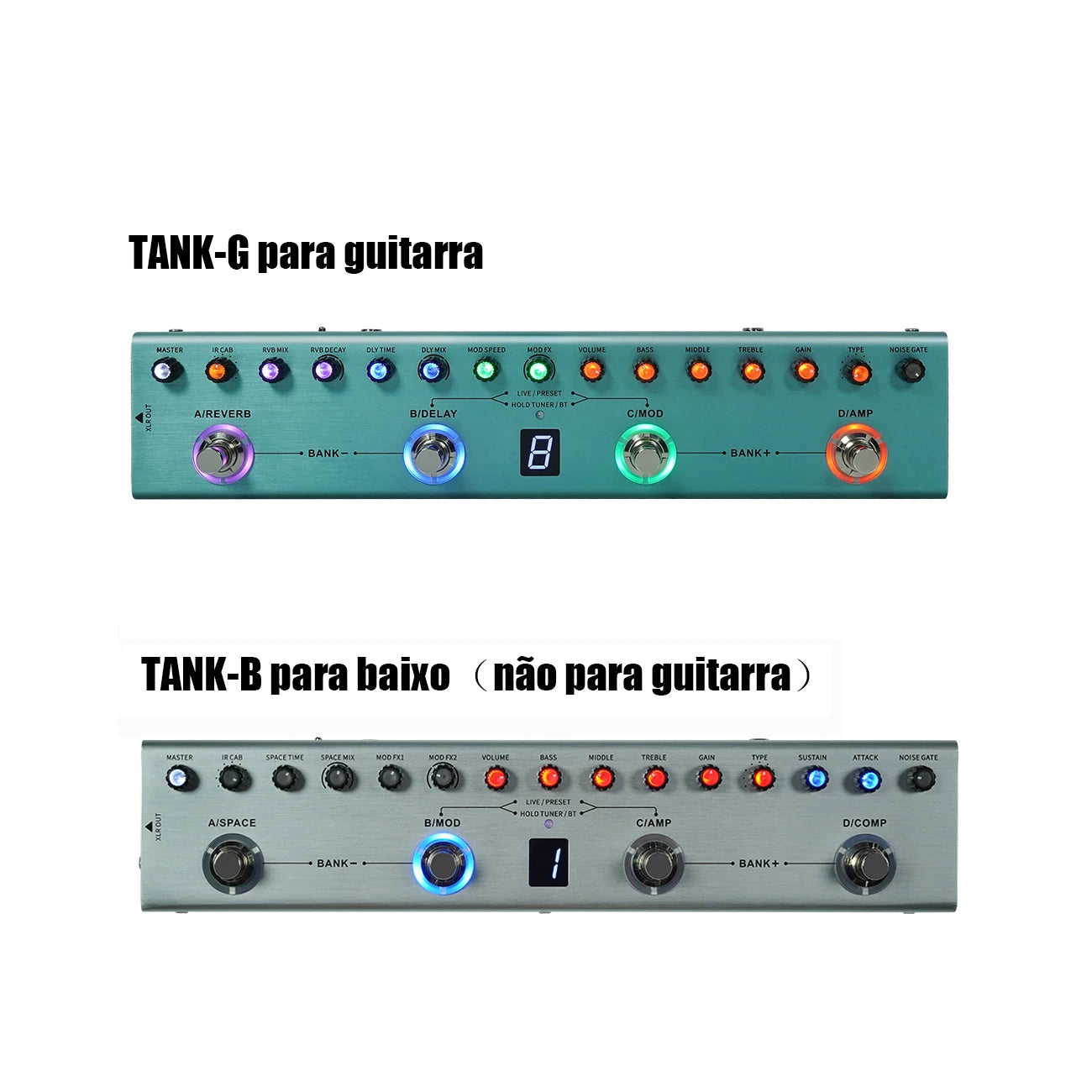 Yuimer Tank-G For Guitar Tank-B for BASS Effect Multi-Effects Pedal 36 Presets 9 Preamp Slots From M-Vave The Same Factory