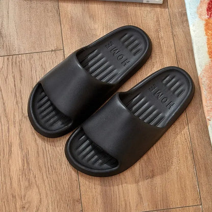 Soft Slippers Couples Home Outdoor Slipper Summer Women Bedroom Thick Bottom Shoes Beach Sandals Men Flip Flops Shower Shoes