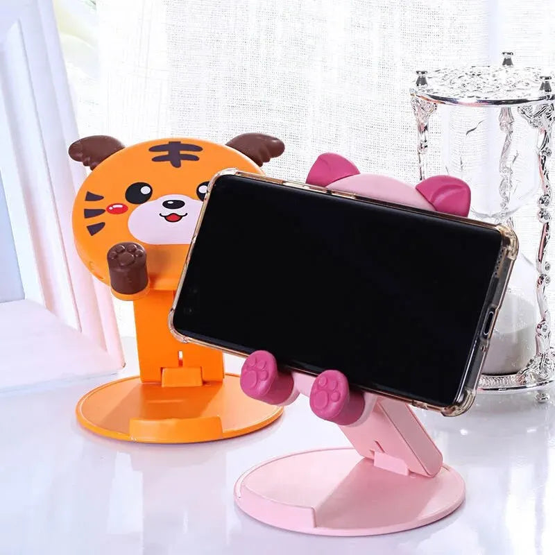 1PC New Cartoon Cute Phone Stand Folding Small Portable Multi Functional Adjustable Universal Tablet Stand Lazy God Tool