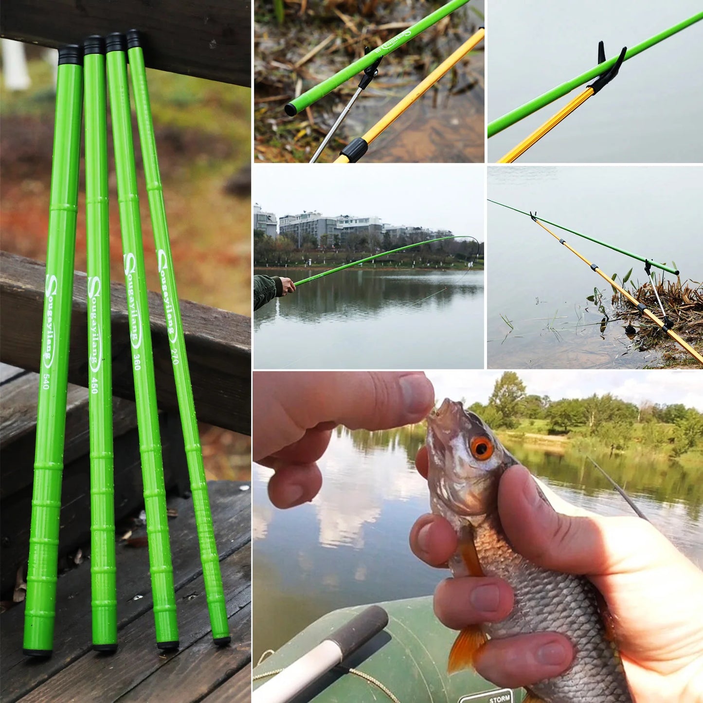 Sougayilang Carp Fishing Rod 2.7/3.6/4.5/5.4M Hard Carbon Fiber Portable Ultra Light Telescopic Pole Max Drag 5Kg Fishing Tools